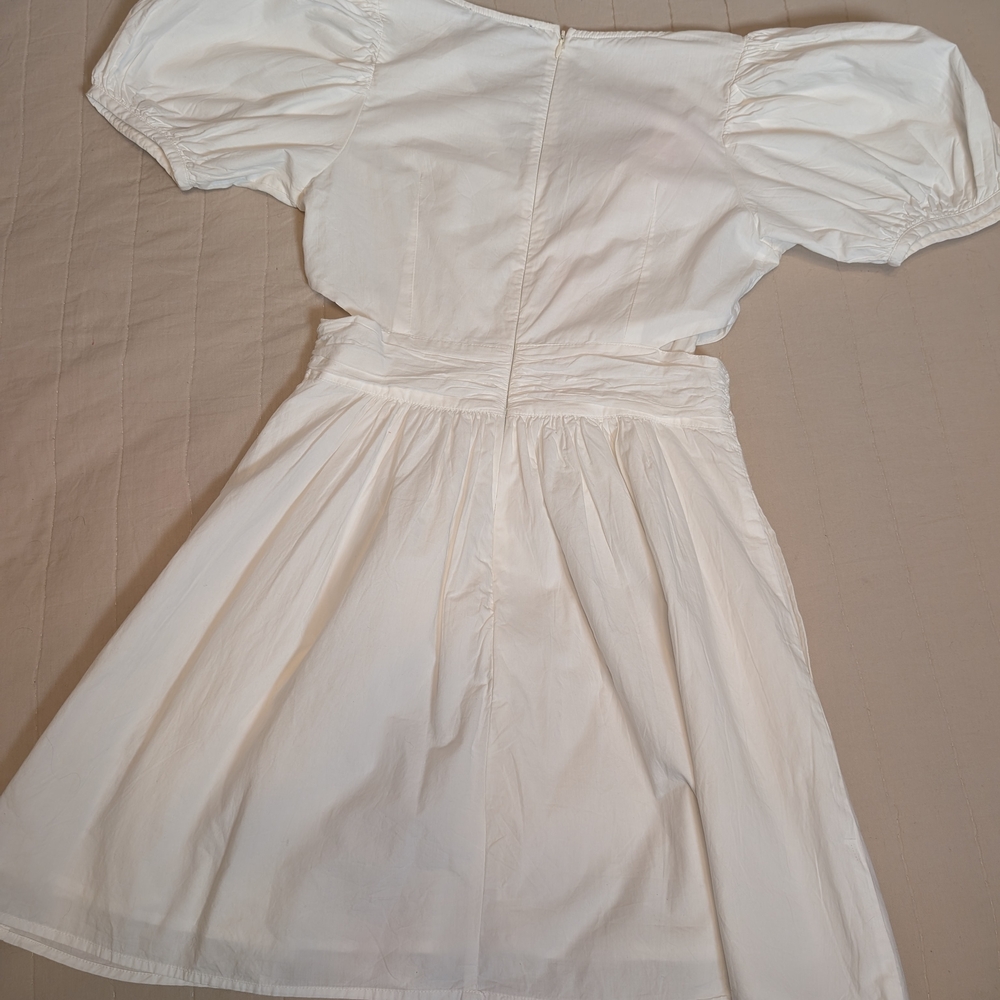 French Connection White Rhodes Cutout Poplin Mini Dress, Women's Size 4 - Picture 10 of 12
